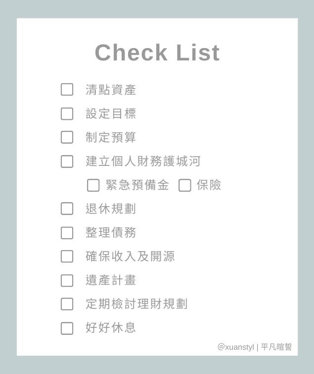 10招理財攻略Check List